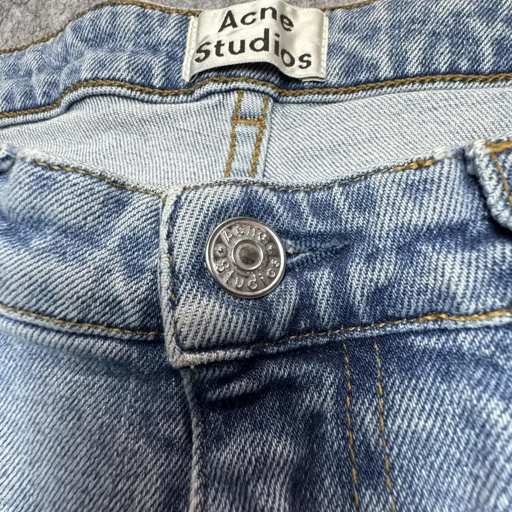 Acne Studios Row Clean LT VTG Jeans Mens 27x32 Blue Light Wash Straight Denim